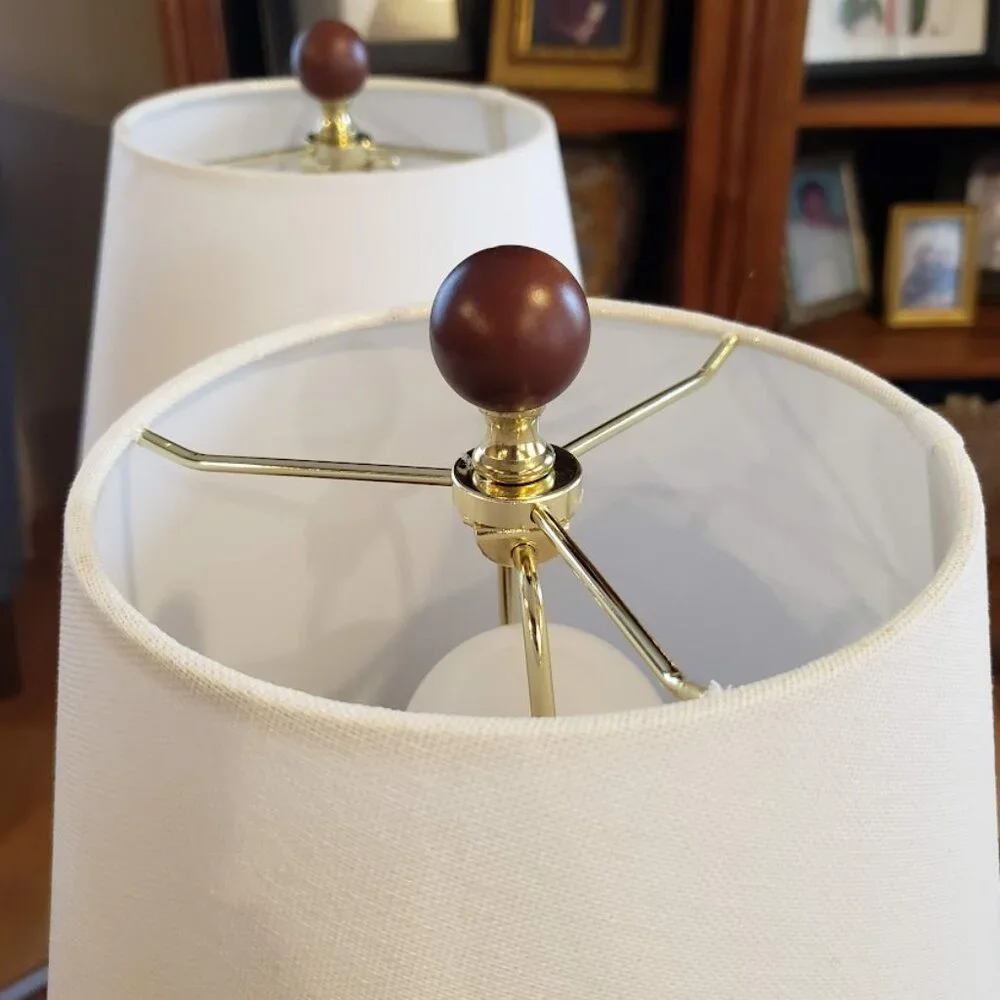 NWT Rare Aqua Color Ralph Lauren Petite Double Gourd Pair of Lamps - Picture 3 of 16